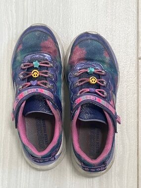 Skechers Kids Navy Purple & Pink Tie-Dye Light-Up Sneakers